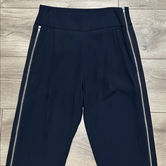 A.L.C. High Rise Double Side Zip Crepe Trousers Pants Tailored Black Size 4 - Picture 4 of 16